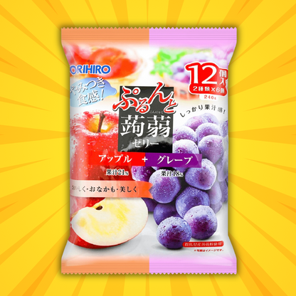 Japan's: Konjac Jelly Apple and Grape Flavor 20g 12 Pcs