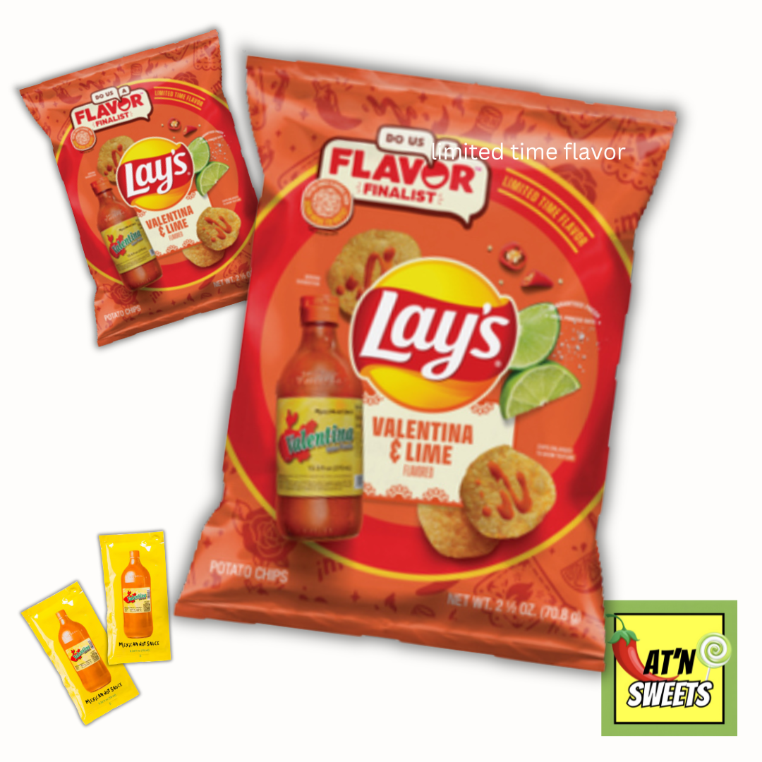 Lay's Potato Chips Valentina and Lime Flavored 2 1/2 oz 2 Pack