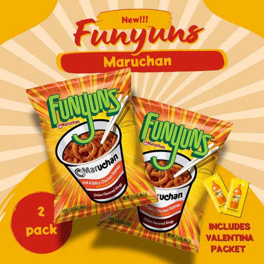 Funyuns Maruchan Bundle - 2 Pack with Hot Sauce Packs